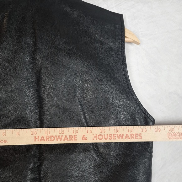 Jamin Leather Vest Womens Large Black Motorcycle Biker Concealed Carry Riding - Picture 12 of 16